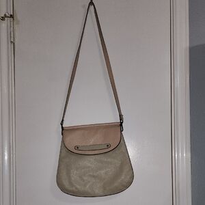 "Vittoria Napoli" Elegant Pink and Cream Leather Bag